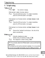 Предварительный просмотр 73 страницы AUDIOLINE BigTel 118 Operating Instructions Manual