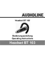 AUDIOLINE BT 103 Operating Instructions Manual preview