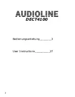 Предварительный просмотр 2 страницы AUDIOLINE DECT 4100 Operating Instructions Manual