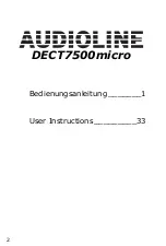 Preview for 2 page of AUDIOLINE DECT 7500micro Operating Instructions Manual