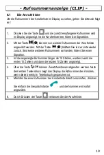 Preview for 19 page of AUDIOLINE DECT 7500micro Operating Instructions Manual