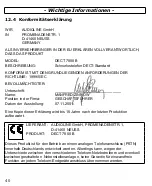 Preview for 40 page of AUDIOLINE DECT 7800B Operating Instructions Manual