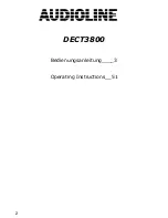 Предварительный просмотр 2 страницы AUDIOLINE DECT3800 Operating Instructions Manual