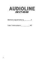 Предварительный просмотр 2 страницы AUDIOLINE DECT4500 Operating Instructions Manual