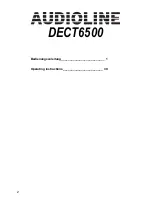 Предварительный просмотр 2 страницы AUDIOLINE DECT6500 Operating Instructions Manual