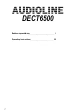 Preview for 2 page of AUDIOLINE DECT6500B Operating Instructions Manual