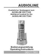 Предварительный просмотр 1 страницы AUDIOLINE DECT7800 Operating Instructions Manual