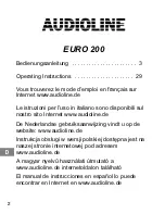 Предварительный просмотр 2 страницы AUDIOLINE EURO 200 Operating Instructions Manual