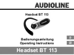 AUDIOLINE Headset BT 113 Operating Instructions Manual предпросмотр