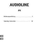 Предварительный просмотр 2 страницы AUDIOLINE IP8 Operating Instructions Manual