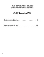 Предварительный просмотр 2 страницы AUDIOLINE ISDN Terminal 500 Operating Instructions Manual