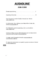 Preview for 2 page of AUDIOLINE OSLO 580 Operating Instructions Manual