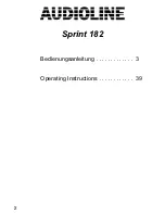 Предварительный просмотр 2 страницы AUDIOLINE SPRINT182 Operating Instructions Manual