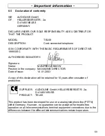 Preview for 69 page of AUDIOLINE TEL68 Operating Instructions Manual