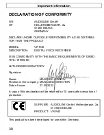 Preview for 38 page of AUDIOLINE VR R40 Operating Instructions Manual