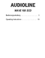 Предварительный просмотр 2 страницы AUDIOLINE WAVE 100 ECO Operating Instructions Manual