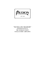 Предварительный просмотр 1 страницы Audion 845 BLACK SHADOW Owner'S Manual