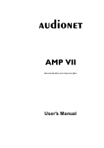 Предварительный просмотр 1 страницы Audionet AMP VII User Manual