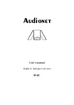 Audionet DAC User Manual preview