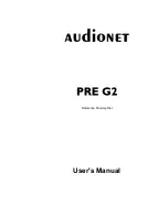 Предварительный просмотр 1 страницы Audionet PRE G2 User Manual