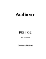 Preview for 1 page of Audionet PRE I G2 Owner'S Manual