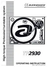 audiophony TT-2930 Operating Instructions Manual preview