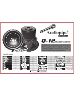 Предварительный просмотр 1 страницы Audiopipe Q-12 User Manual