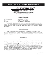 Preview for 1 page of Audioplex GRANITE SERIES Installation Manual