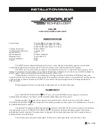 Предварительный просмотр 1 страницы Audioplex HD-75 Installation Manual