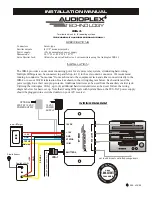 Предварительный просмотр 1 страницы Audioplex IRB-4 Installation Manual