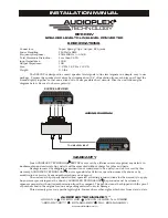 Предварительный просмотр 1 страницы Audioplex SPKCNV Installation Manual