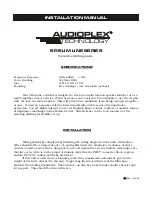 Предварительный просмотр 1 страницы Audioplex SR-12 Installation Manual