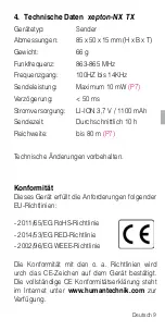 Предварительный просмотр 9 страницы AUDIOropa A-5110-0 User Manual