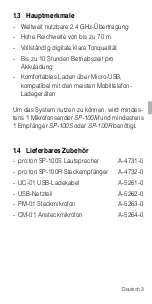 Предварительный просмотр 3 страницы AUDIOropa pro:ton SP-100M User Manual