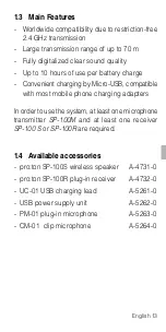 Предварительный просмотр 13 страницы AUDIOropa pro:ton SP-100M User Manual