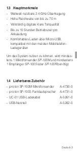 Preview for 3 page of AUDIOropa pro:ton SP-100R User Manual