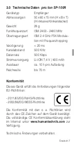 Preview for 7 page of AUDIOropa pro:ton SP-100R User Manual