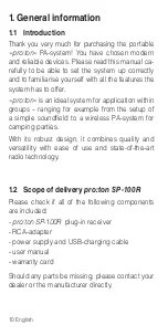 Preview for 10 page of AUDIOropa pro:ton SP-100R User Manual