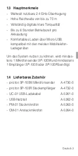 Preview for 3 page of AUDIOropa pro:ton SP-100S User Manual