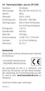 Preview for 8 page of AUDIOropa pro:ton SP-100S User Manual