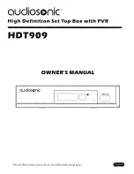 Preview for 1 page of AudioSonic HDT909 Owner'S Manual