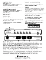 Preview for 2 page of AudioSource AE6SW Installation Manual