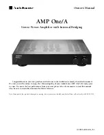 Preview for 1 page of AudioSource AMP One/A Owner'S Manual