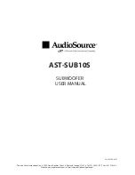 AudioSource AST-SUB10S User Manual preview