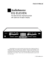 Предварительный просмотр 1 страницы AudioSource EQ 11 Owner'S Manual