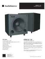 Preview for 1 page of AudioSource PSW112 Owner'S Manual