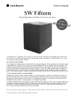 Preview for 1 page of AudioSource SW 15 Owner'S Manual