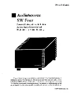 AudioSource SW 4 Owner'S Manual preview