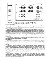 Предварительный просмотр 5 страницы AudioSource SW Five Owner'S Manual