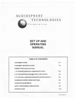 Preview for 1 page of Audiosphere TECH-SUBA120 Set Up And Operating Manual